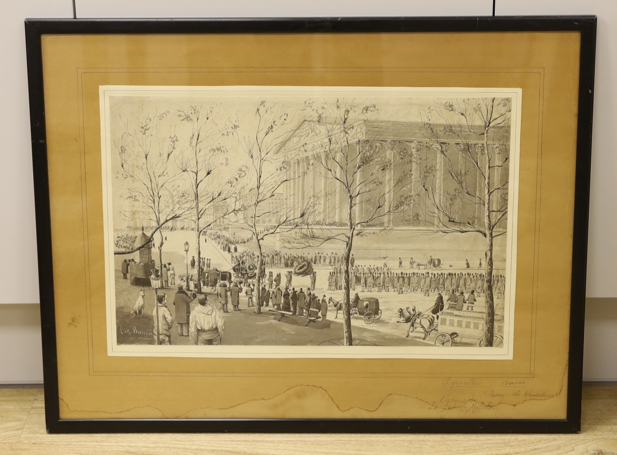 Eugene Bauer, 1904, monochrome watercolour, 